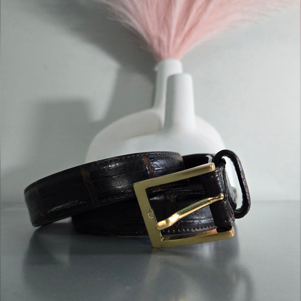W. Kleinberg for Neiman Marcus men's Matte Alligator Belt Brown Size 38 Made in